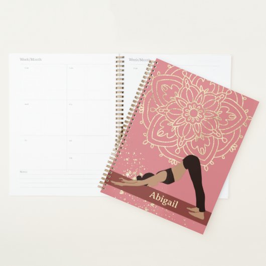 Yoga Girl Modern Mandala Rose Pink Gold Planer (Anzeige)