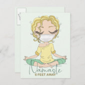 Yoga Girl Namaste 6 Meter entfernt | Blond Postkarte (Vorne/Hinten)