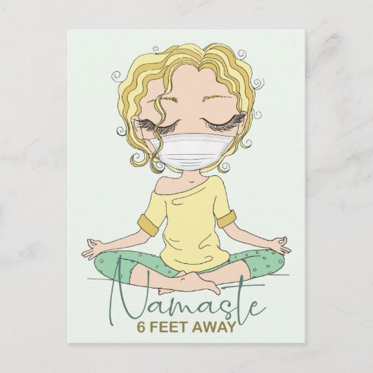 Yoga Girl Namaste 6 Meter entfernt | Blond Postkarte (Vorderseite)