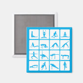 Yoga Girl Posen Magnet (Vorderseite/Rückseite)