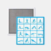 Yoga Girl Posen Magnet (Vorderseite/Rückseite)