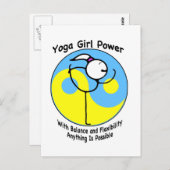Yoga Girl Power Logo Postkarte (Vorne/Hinten)