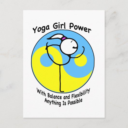 Yoga Girl Power Logo Postkarte (Vorderseite)