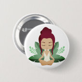 Yoga Girl ruhige Wellness Erlebnis Achtsamkeit Kun Button (Vorne & Hinten)