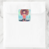 Yoga Girl Serenity Art Quadratischer Aufkleber (Tasche)