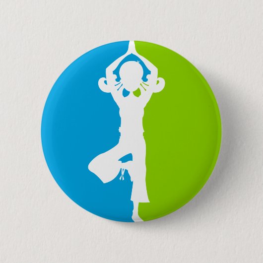 Yoga Girl Silhouette Abzeichen Button (Vorderseite)