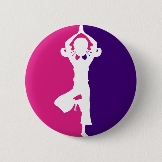 Yoga Girl Silhouette Abzeichen Button (Vorderseite)