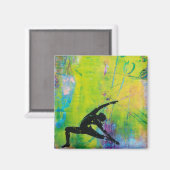 Yoga Girl Square Magnet (Vorderseite/Rückseite)