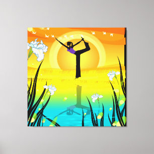 Yoga Girl Wrapped Canvas Leinwanddruck