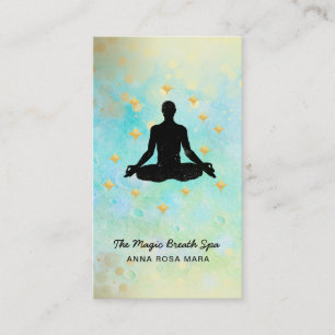 ** Yoga Glitzer Gold Meditation Achtung Visitenkarte
