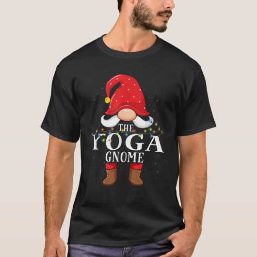 Yoga Gnome Matching Christmas Family Pajama T-Shirt (Vorderseite)