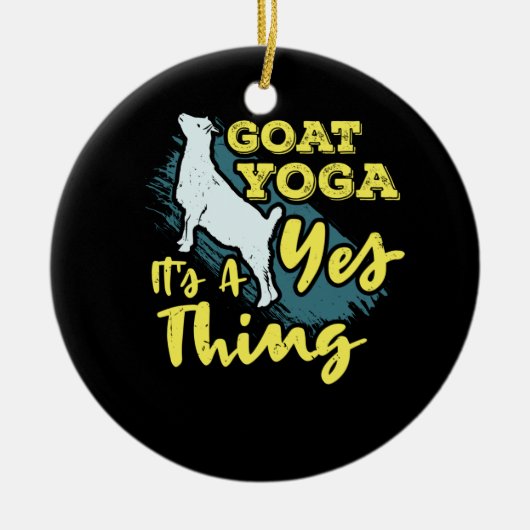 Yoga Goat Goatyoga Keramik Ornament (Vorne)