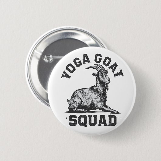 Yoga Goat Squad Funny Goat Meditation Lover Button (Vorne & Hinten)