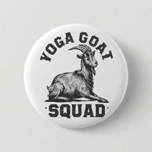 Yoga Goat Squad Funny Goat Meditation Lover Button