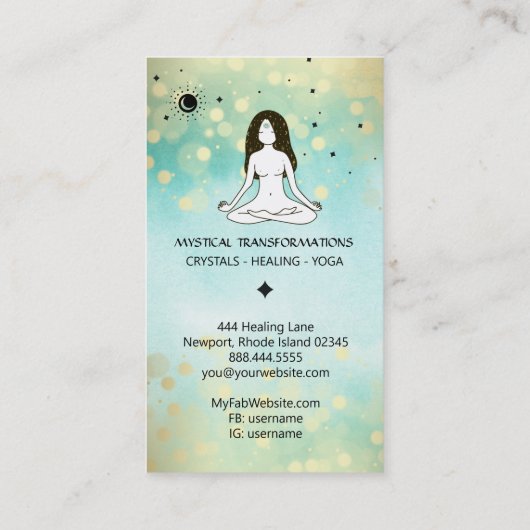 *~* Yoga Goddess Celestial Moon Magic Boho 3. Auge Visitenkarte (Rückseite)