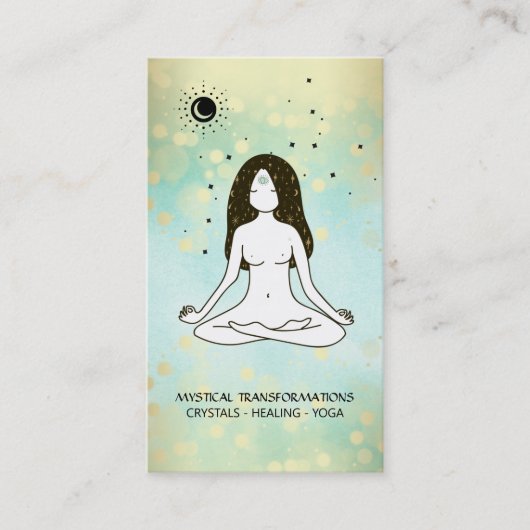 *~* Yoga Goddess Celestial Moon Magic Boho 3. Auge Visitenkarte (Vorderseite)