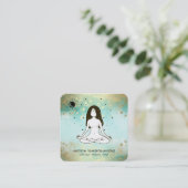 *~* Yoga Goddess Celestial Moon Magie Aquamarin Bo Quadratische Visitenkarte (Stehend Vorderseite)