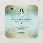 *~* Yoga Goddess Celestial Moon Magie Aquamarin Bo Quadratische Visitenkarte (Rückseite)