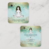 *~* Yoga Goddess Celestial Moon Magie Aquamarin Bo Quadratische Visitenkarte (Vorne/Hinten)