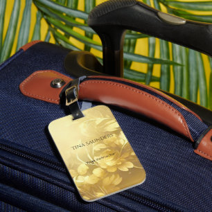 Yoga Gold Blume individuelle Name Gepäckanhänger