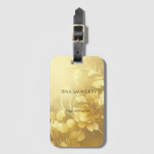 Yoga Gold Blume individuelle Name Gepäckanhänger (Vorderseite Vertikal)