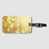Yoga Gold Blume individuelle Name Gepäckanhänger (Vorderseite (Horizontal))