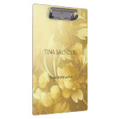 Yoga Gold Blume individuelle Name Klemmbrett (Rechts)
