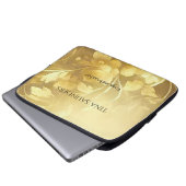 Yoga Gold Blume individuelle Name Laptopschutzhülle (Vorne Knopf)