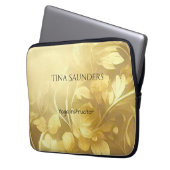 Yoga Gold Blume individuelle Name Laptopschutzhülle (Vorderseite Links)