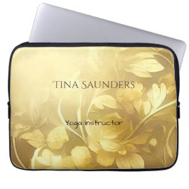 Yoga Gold Blume individuelle Name Laptopschutzhülle