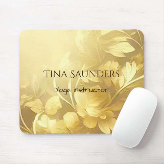 Yoga Gold Blume individuelle Name Mousepad (Mit Mouse)