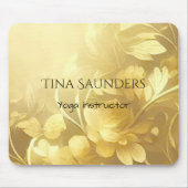 Yoga Gold Blume individuelle Name Mousepad (Vorne)