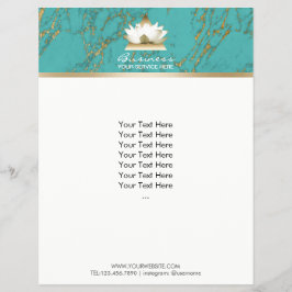 Yoga Gold Lotus Modernes Türkis & Gold Marmor Flyer