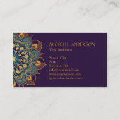 Yoga Gold Mandala Visitenkarte (Rückseite)