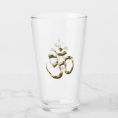 Yoga Gold Metallic Om Hindu Buddhist Symbol Glas (Rückseite)