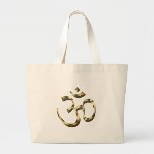 Yoga gold metallic Om Hindu Buddhist Symbol modern Jumbo Stoffbeutel