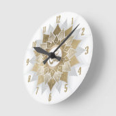 Yoga Gold Om Symbol Lotus Blume Mandala Runde Wanduhr (Winkel)