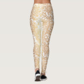 Yoga (Gold und White Boho Mandala) Leggings (Rückseite)