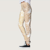 Yoga (Gold und White Boho Mandala) Leggings (Links)