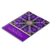 Yoga Golden Om Lila Fraktal Mandala Notebook Notizblock (Linke Seite)