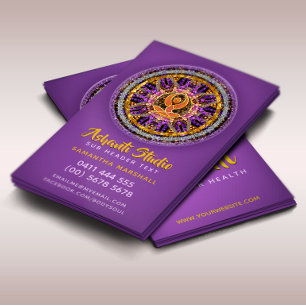 Yoga-Göttin Mandala Türkis Visitenkarte
