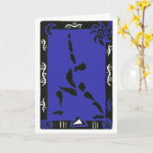 Yoga Grußkarte mit Virabhadrasana I Karte (Gelbe Blume)