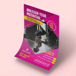 Yoga Gym Classes Girly Pink Modernes Marketing Fot Flyer<br><div class="desc">Mit diesem angesagten Gym-Flyer können Sie Ihre Trainingskurse oder Fitness Studio fördern. Mit einem mädchenhaften rosa und gelben Design mit Platz für ein Foto, Ihr Logo, Ihre Schlagzeile oder Rubrik, Sondertext sowie ein Werbeangebot. Sie können alle Texte und Farben bearbeiten, um individuelle Marketing-Flyer für Ihre Fitness-Klassen, Sportereignis, Yoga-Studio, Fitnessstudio oder...</div>