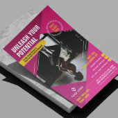 Yoga Gym Classes Girly Pink Modernes Marketing Fot Flyer