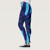 Yoga Gym Fitness Übung für Navy Blue Light Pattern Leggings (Links)
