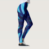 Yoga Gym Fitness Übung für Navy Blue Light Pattern Leggings (Rechts)