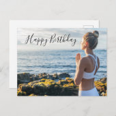 Yoga Happy Birthday Card  Postkarte (Vorne/Hinten)