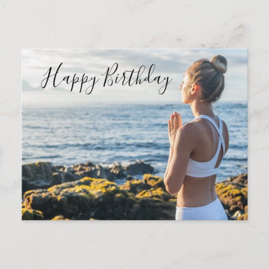 Yoga Happy Birthday Card  Postkarte (Vorderseite)