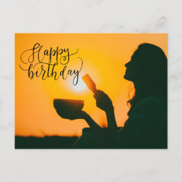 Yoga Happy Birthday Card Postkarte