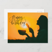 Yoga Happy Birthday Card Postkarte (Vorne/Hinten)